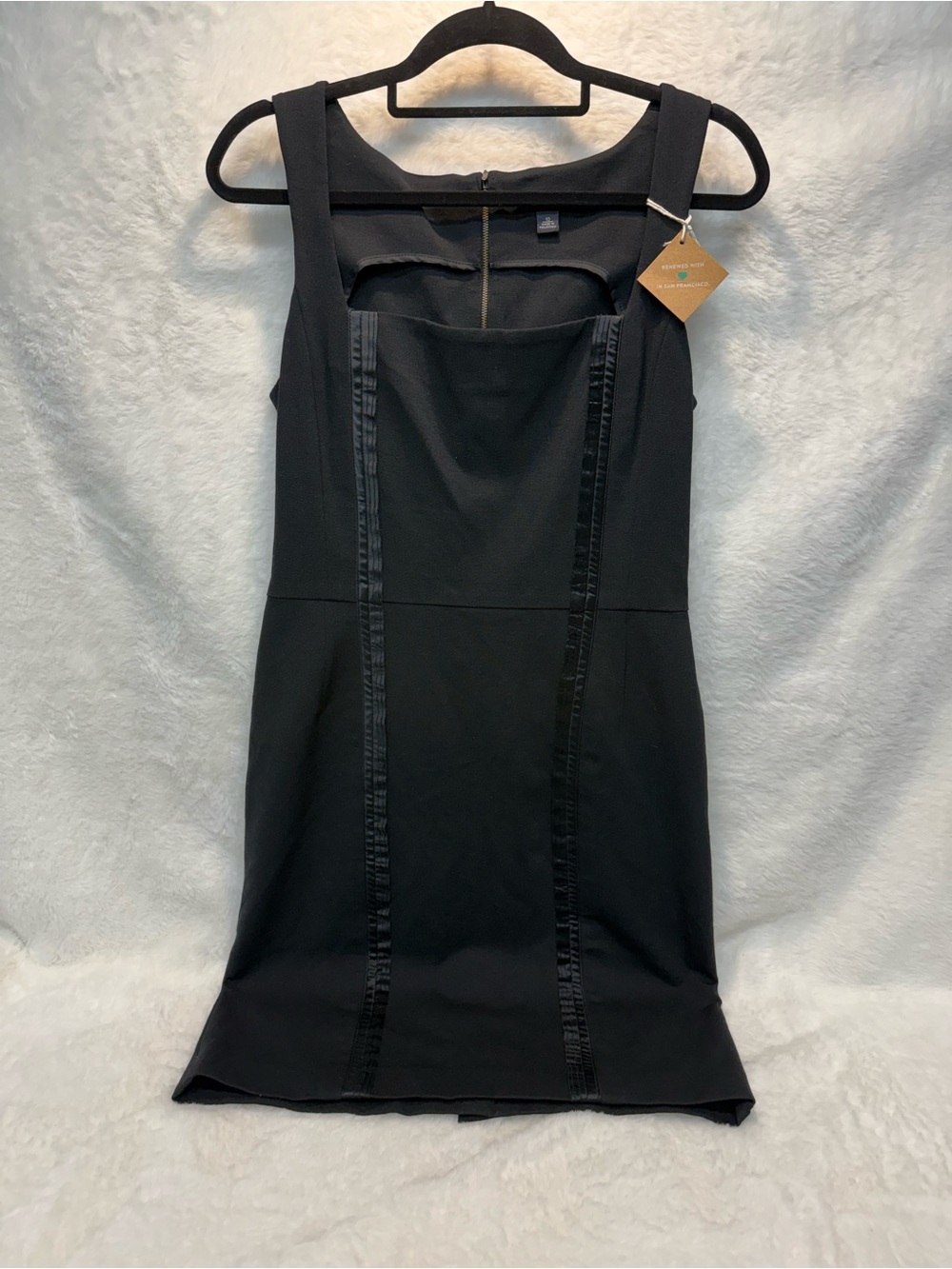 Banana Republic Black Square-Neck Sleeveless Mini Dress